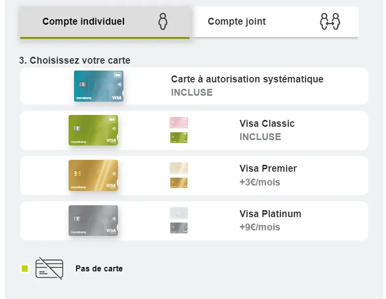 compte bancaire sans carte Monabanq