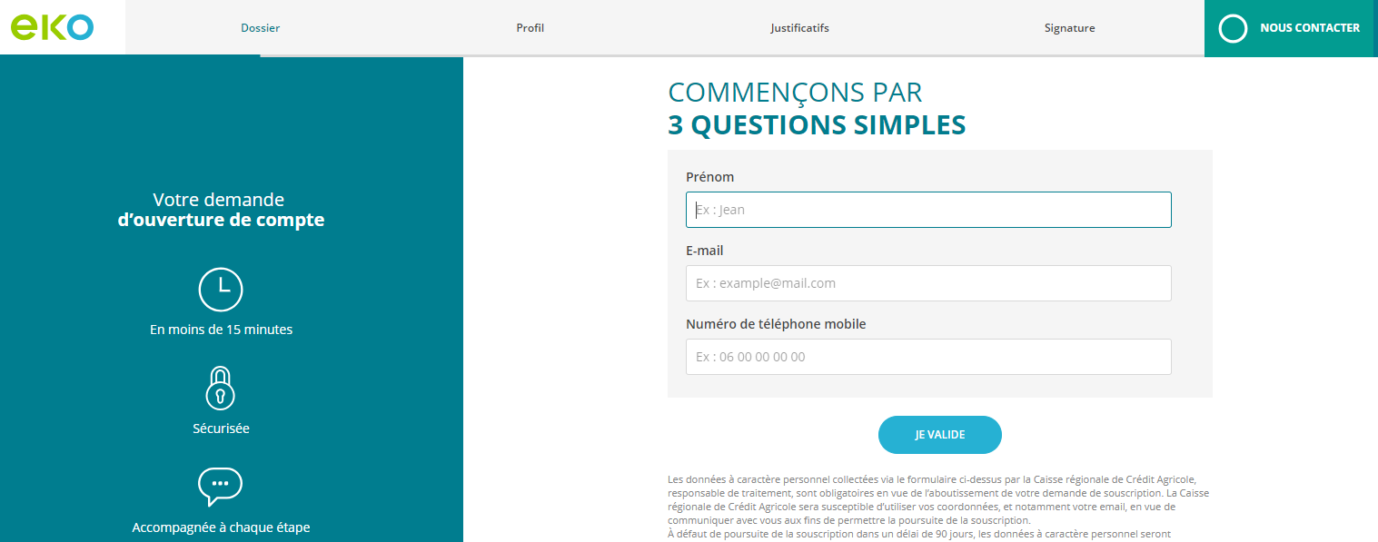 Comment ouvrir un compte Eko By CA en ligne facilement