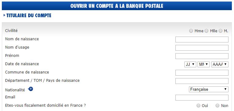 ouvrir un compte à la Banque Postale