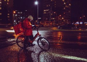 Banque pour coursier à vélo